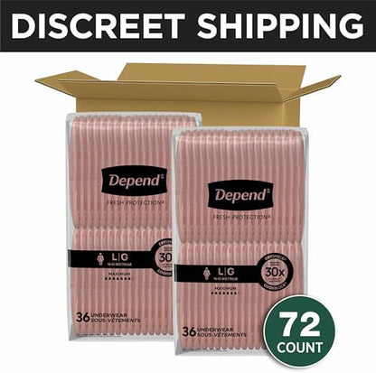 Depend maximum absorbency women disposable underwear in blush color