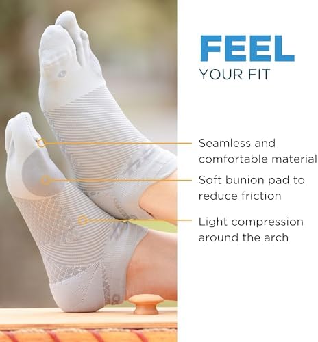 Side view of OrthoSleeve bunion sock highlighting the cushioned toe pad