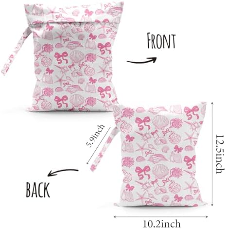 Sldpngo reusable wet bag showing Pink Coastal pattern