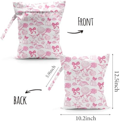 Sldpngo reusable wet bag showing Pink Coastal pattern