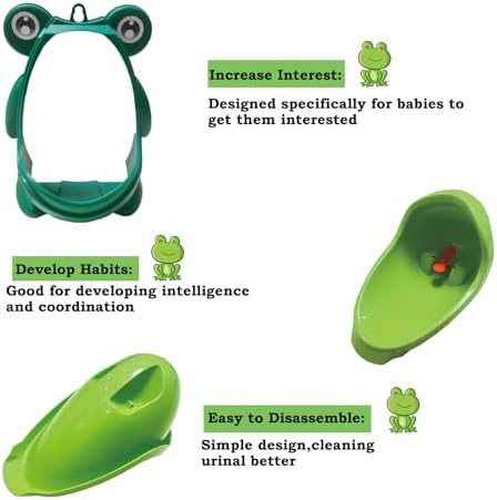 Wall mounted frog urinal for toddler potty training