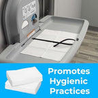 3 ply biodegradable quilted baby changing station paper liners close up