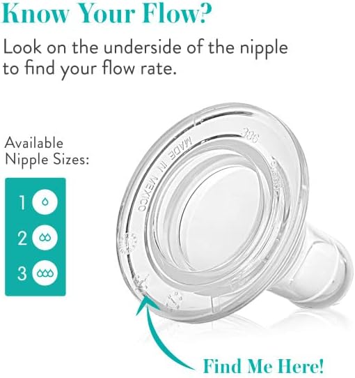 Six pack of BPA free silicone infant teats showing gradual latch transition design