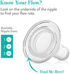 Six pack of BPA free silicone infant teats showing gradual latch transition design