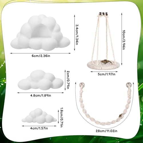 Jumping Spider Enclosure Accessories Kit 5 PCS - Include Cloud Platforms with Magnetic Mounting for Climbing, Feeding and Decorating, Natural Jumping Spider Rope Bridge Swings for Medium Spider Tanks - Image 8