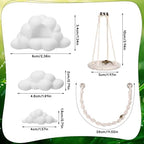 Jumping Spider Enclosure Accessories Kit 5 PCS - Include Cloud Platforms with Magnetic Mounting for Climbing, Feeding and Decorating, Natural Jumping Spider Rope Bridge Swings for Medium Spider Tanks - Image 8