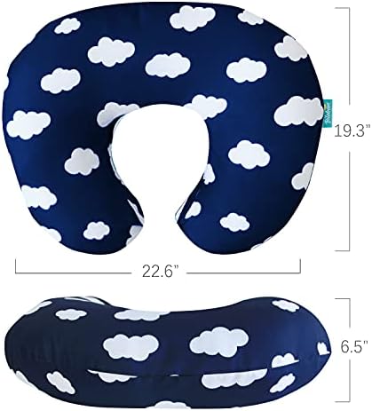Biloban slipcover showing snug fit on nursing pillow