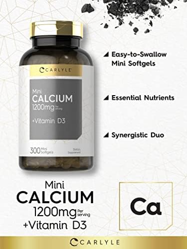 Side view of Carlyle Calcium 1200mg supplement label