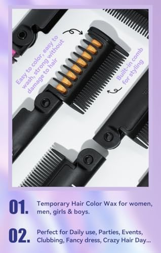 Washable silver hair color swatch on hair