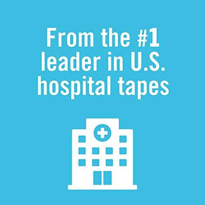 Nexcare imported medical tape roll displaying the side profile and tape thickness dimensions.
