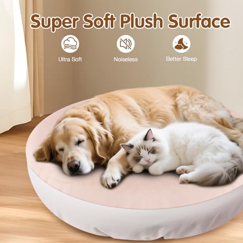 Elastic band hem detail on a durable scratch resistant beige pet bed sheet