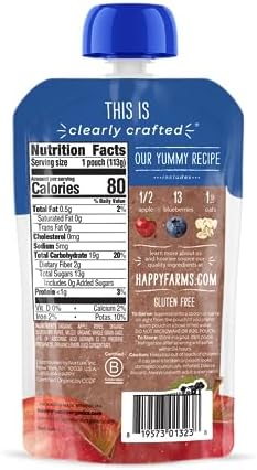 Happy Baby Organics Stage 2 clearly crafted ingredients view