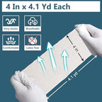 YesBes first aid gauze wrap roll displayed alongside the included medical adhesive tapes.