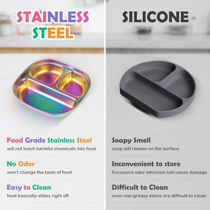 Balanced bites portion control plate for babies