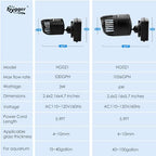 Water surface agitation created by a small submersible aquarium current pump