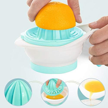 A parent using the manual Matyz toddler mill to blend organic homemade baby food without electricity