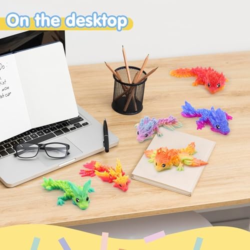 Top down view of Joyin 3D printed dragons showing size and detail