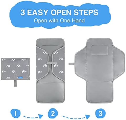 Integrated memory foam pillow on baby changing mat