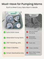 Grownsy EaseClean Bottle Washer Pro cleaning baby bottles and pump parts