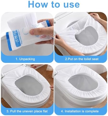 Zeckzoin non slip plastic toilet shield being removed from a compact handbag for travel hygiene.