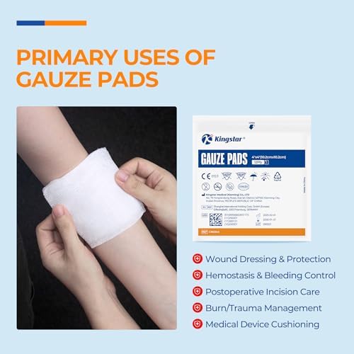 Highly absorbent bulk hospital grade first aid dressings for minor cuts and abrasions treatment