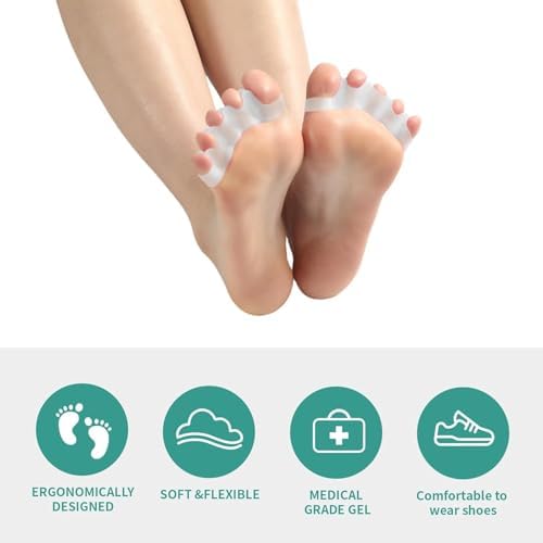 Yoga toe spacers in clear silicone material