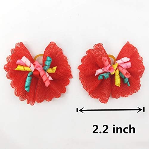 Assorted colors of Sufermoe pet grooming top knot bows