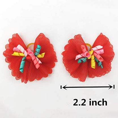 Assorted colors of Sufermoe pet grooming top knot bows