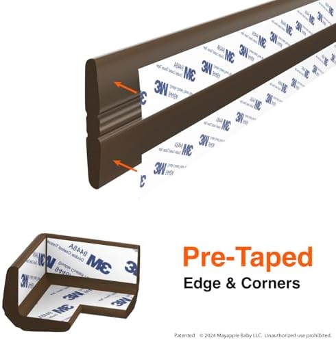 Roving Cove baby safety bumper guards for smooth furniture surfaces