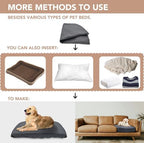 Panabana heavy duty pet bedding cover stuffed with DIY blankets close up