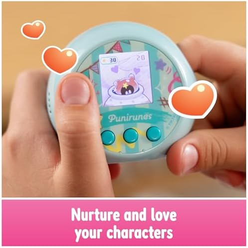 Punirunes electronic toy showcasing different evolved squishy characters on screen