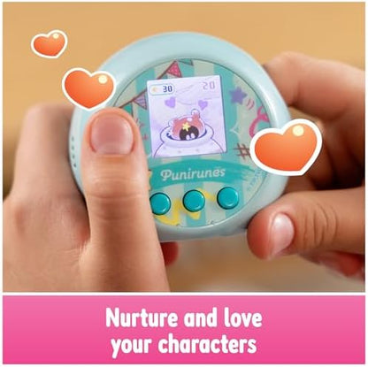 Punirunes electronic toy showcasing different evolved squishy characters on screen