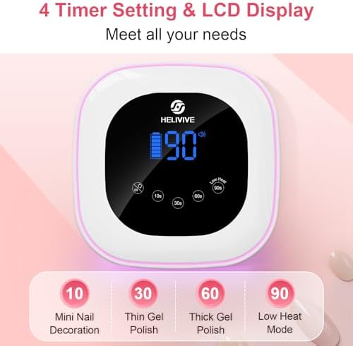 Helivive nail lamp showing USB reverse charging port for accessories