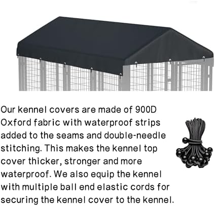 LYBOSH heavy duty dog enclosure roof demonstrating water resistance under heavy simulated rain