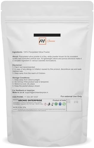 Close up of high purity white silica powder texture