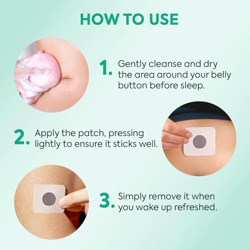 A demonstration of how to apply the discreet Adellina natural herbal patch on the body.
