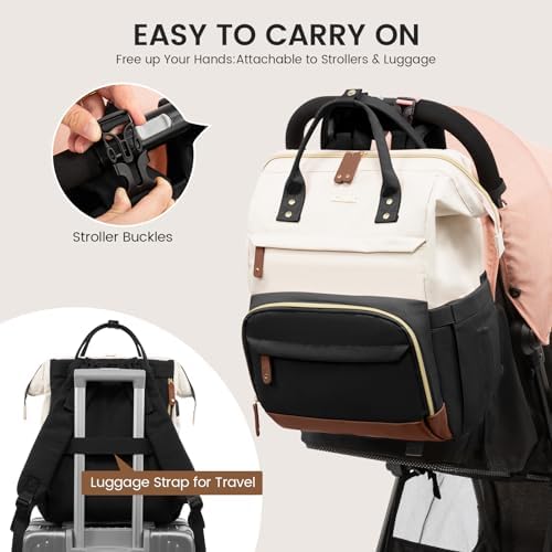 Lovevook travel backpack attached to a stroller using integrated straps