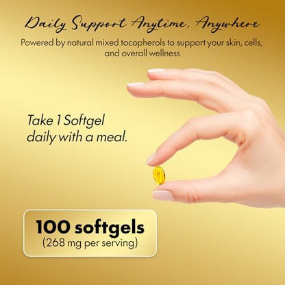 Gluten free and dairy free vitamin E softgels by Coco March.