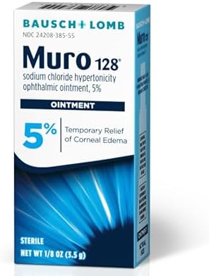 Sterile five percent sodium chloride eye care ointment for overnight corneal swelling reduction