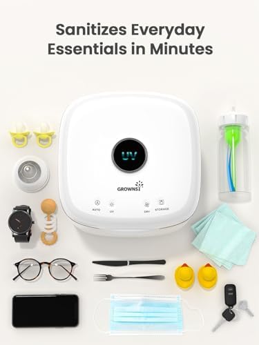 Top angle view of Grownsy 4-in-1 sanitizing unit