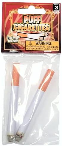 Close up view of the simulated gray ash and glowing tip on Zugar Land cigarettes