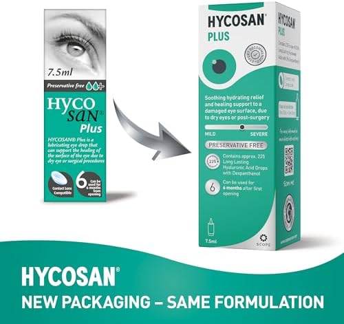 Hyco San Hycosan Plus preservative free eye drop bottles set of three