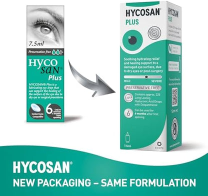 Hyco San Hycosan Plus preservative free eye drop bottles set of three