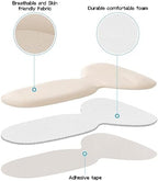 Self-adhesive back of heel liners for blister prevention in heels.