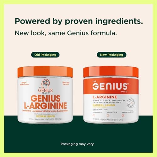The Genius Brand L-Arginine supplement label details