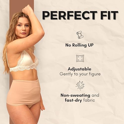 Beige SIIL ostomy wrap for women showing elastic lace detail