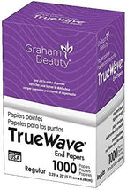 Regular size absorbent hair perming papers dispensed from side view carton
