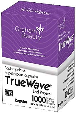 Regular size absorbent hair perming papers dispensed from side view carton