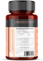 Pureclinica Cissus Quadrangularis 180 veggie capsules nutritional facts label.