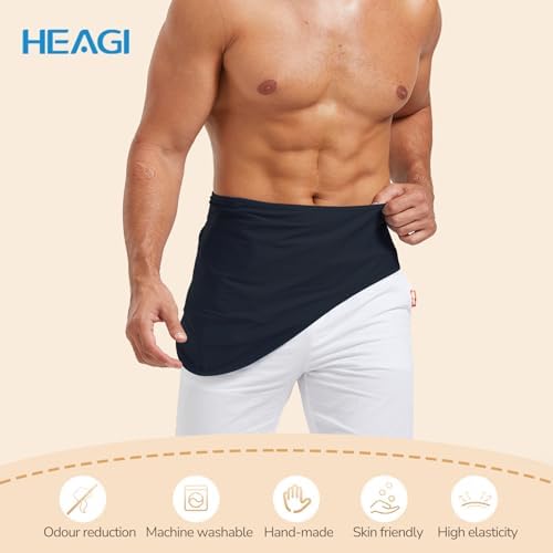 Back view of the sleek elastic abdominal dialysis catheter cover in black.